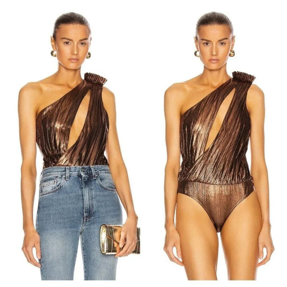 Retrofete Cassie Brown Bodysuit M NWT $395 - Picture 1 of 7